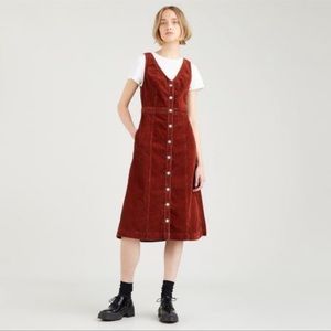 Levi’s Midi Length Brown Corduroy Button-Up Dress - Size Medium
